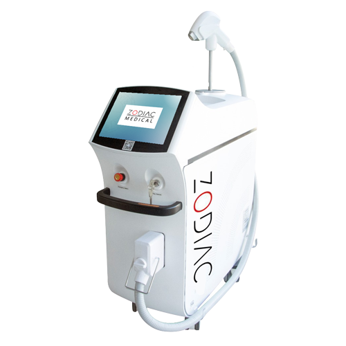 A white machine with a black handle and a touch screen.